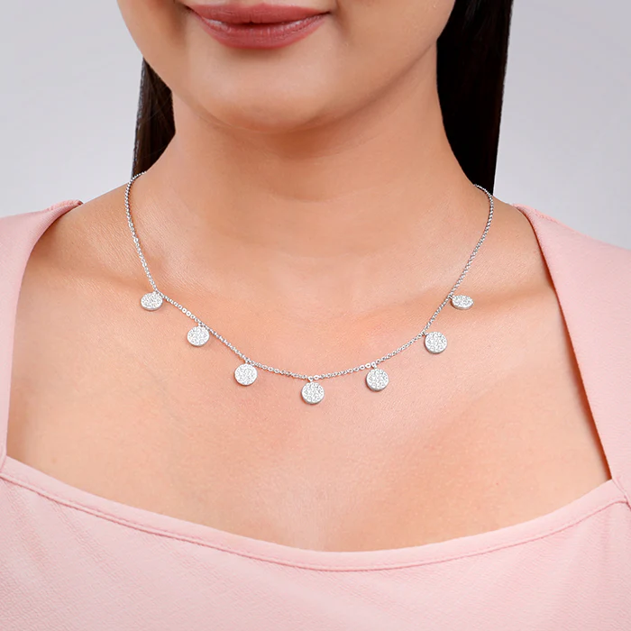 Silver Oval Charm Necklace - Image 3