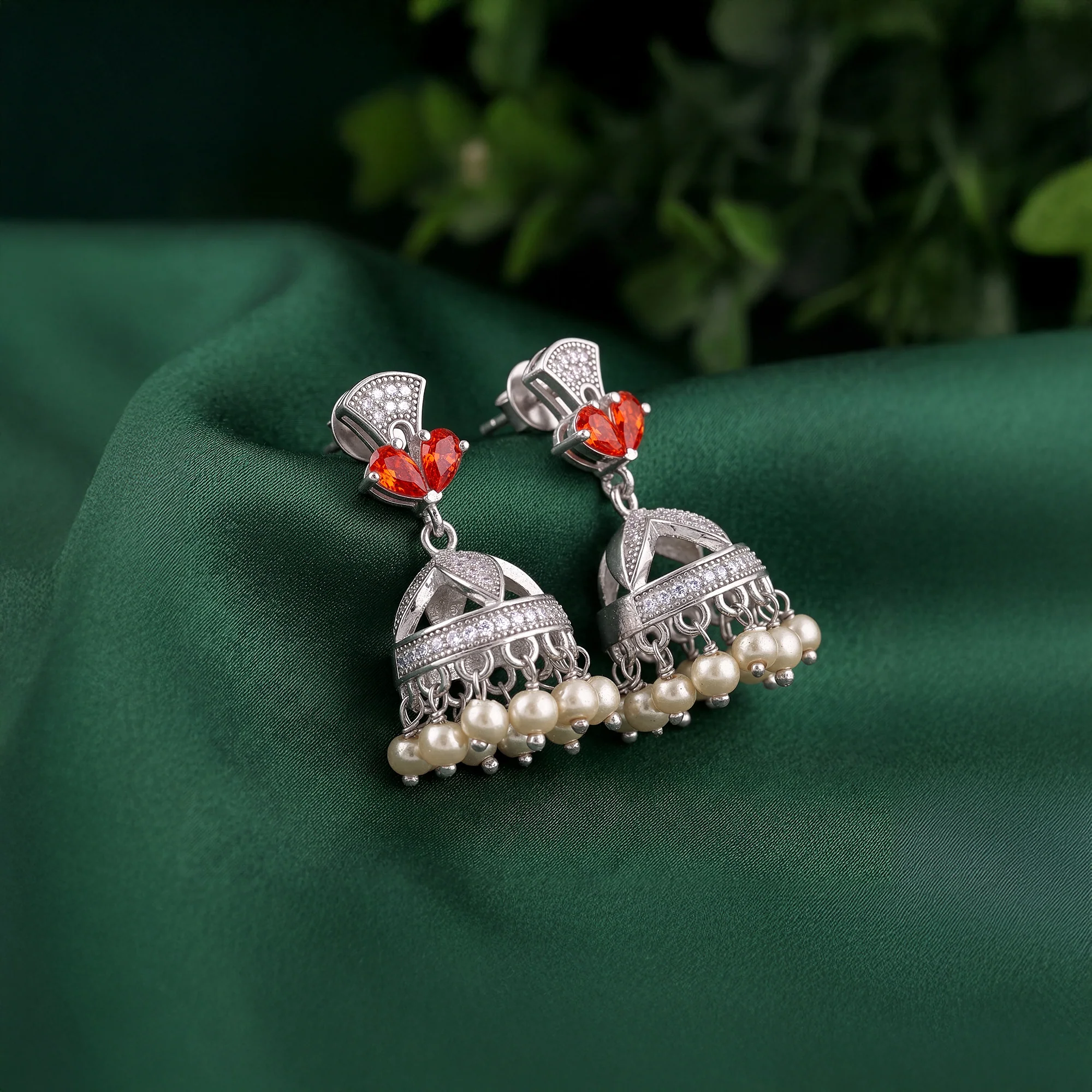 Silver Padmika Earrings - Image 2
