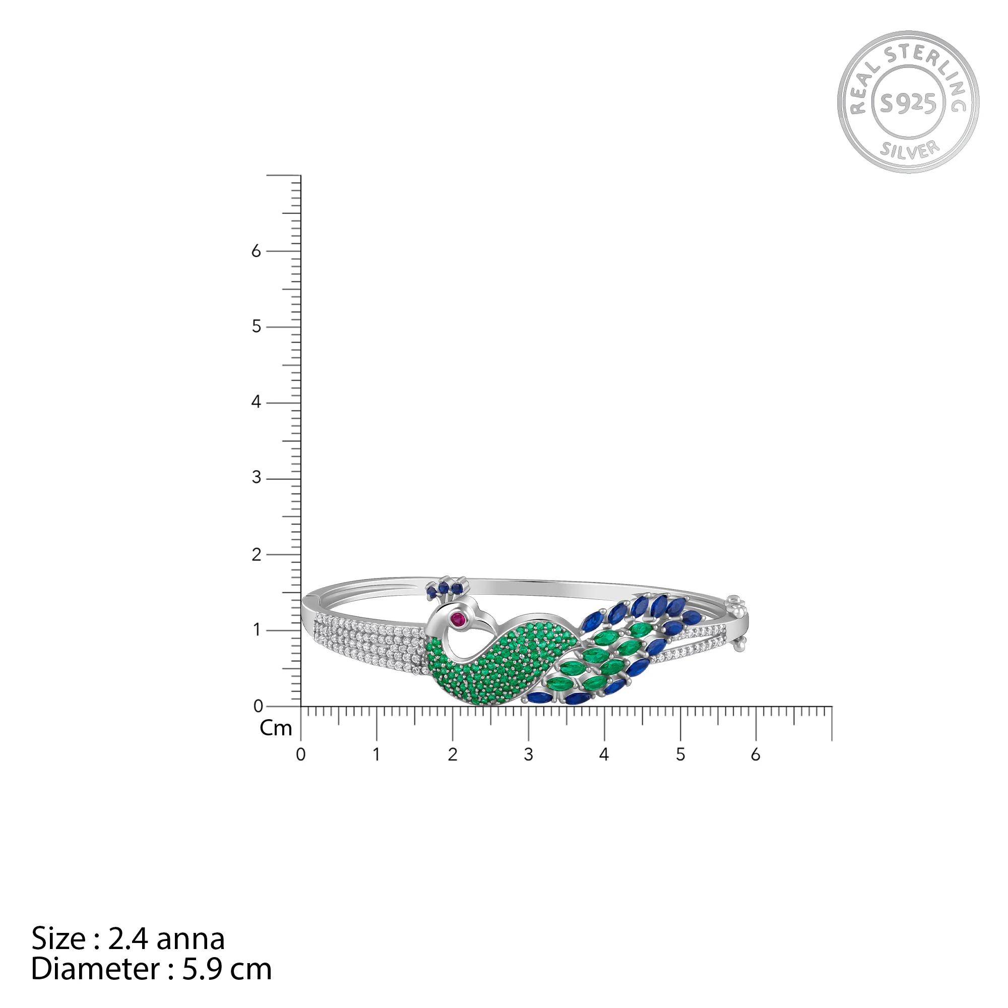 Silver Peacock Parade Bracelet - Image 5