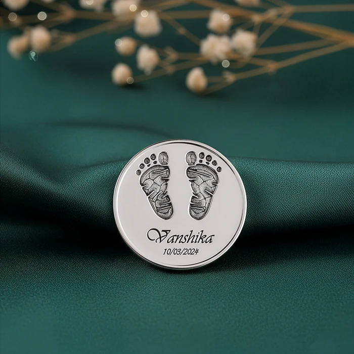 Silver Personalised Baby Birthday Coin - Image 3