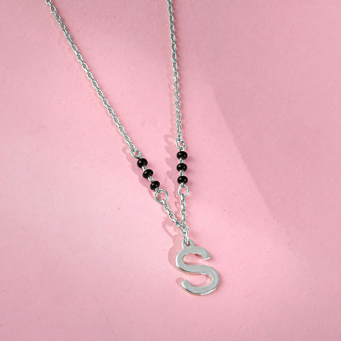 Silver Personalised Cherished Initial Mangalsutra - Image 2