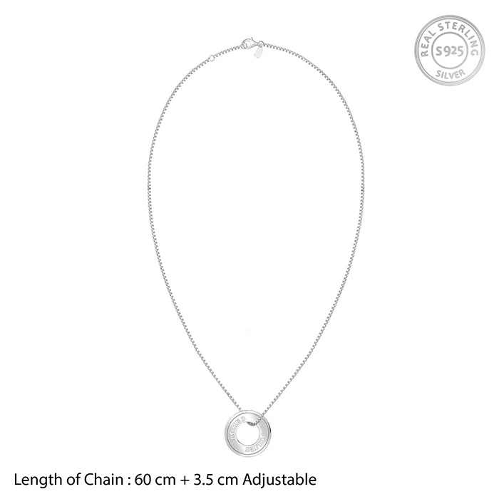 Silver Personalised Circular Pendant For Him - Image 5