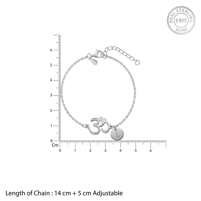 Silver Personalised Classy Om Heartbeat Bracelet - Image 5