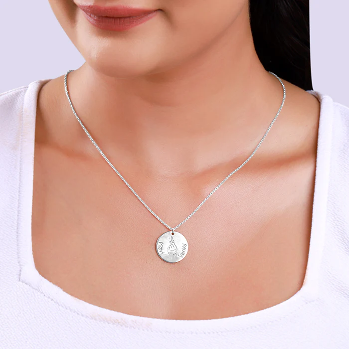 Silver Personalised Coin Pendant - Image 3