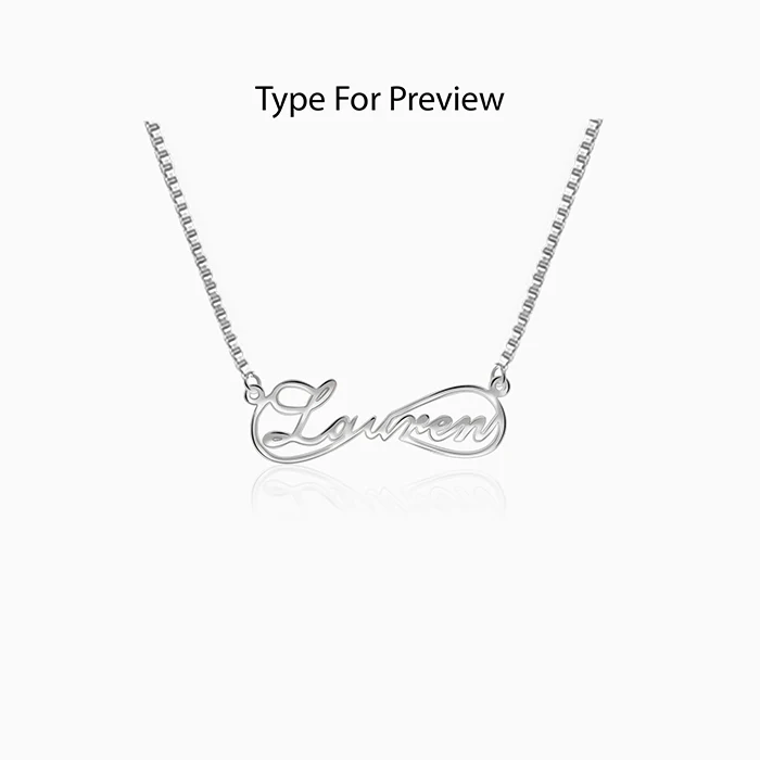 Silver Personalised Infinite Promises Pendant - Image 2