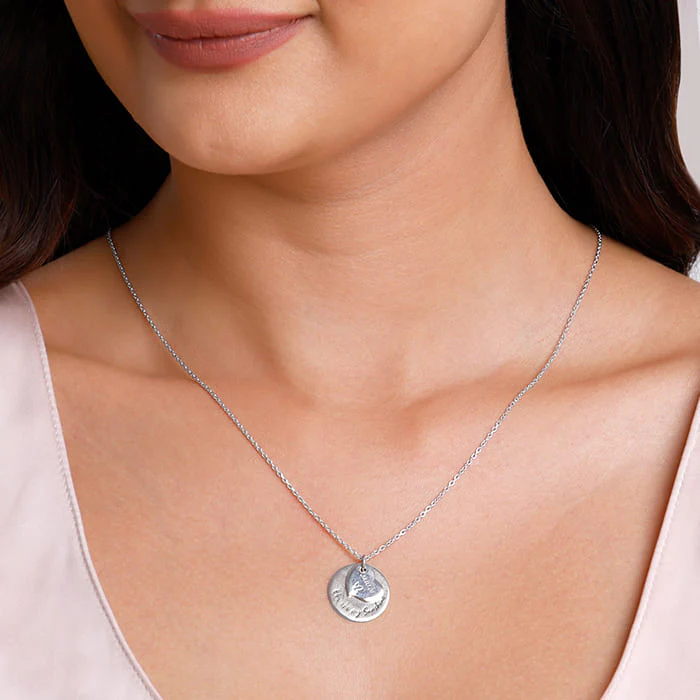 Silver Personalised Heart Message Necklace - Image 3