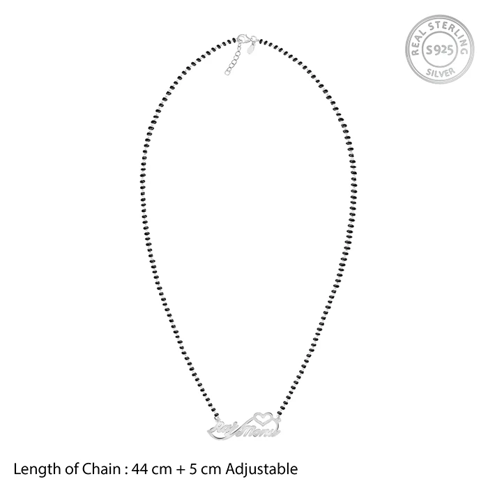 Silver Personalised Heart Name Mangalsutra - Image 5