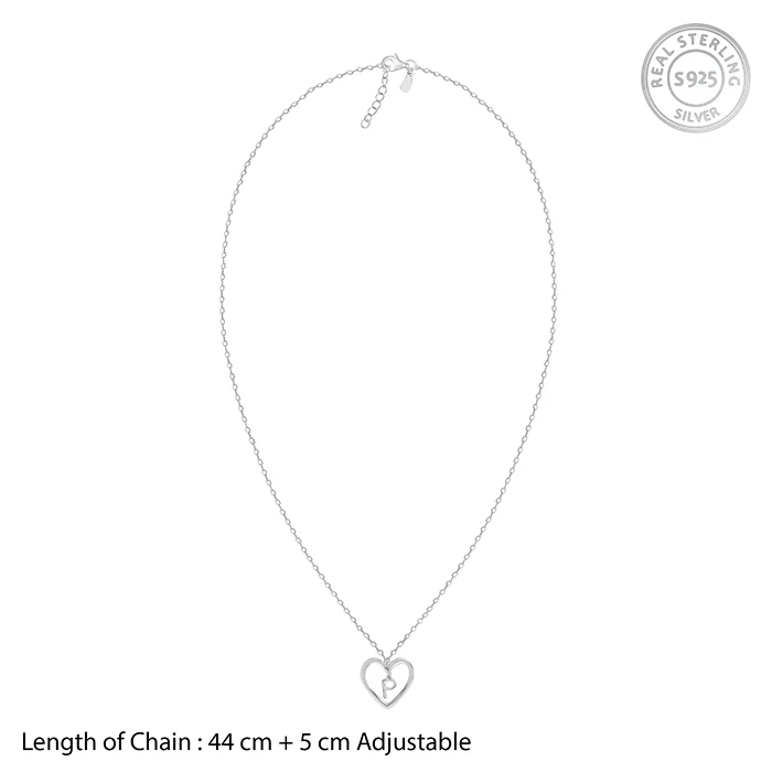 Silver Personalised Heart of Initial Pendant - Image 5