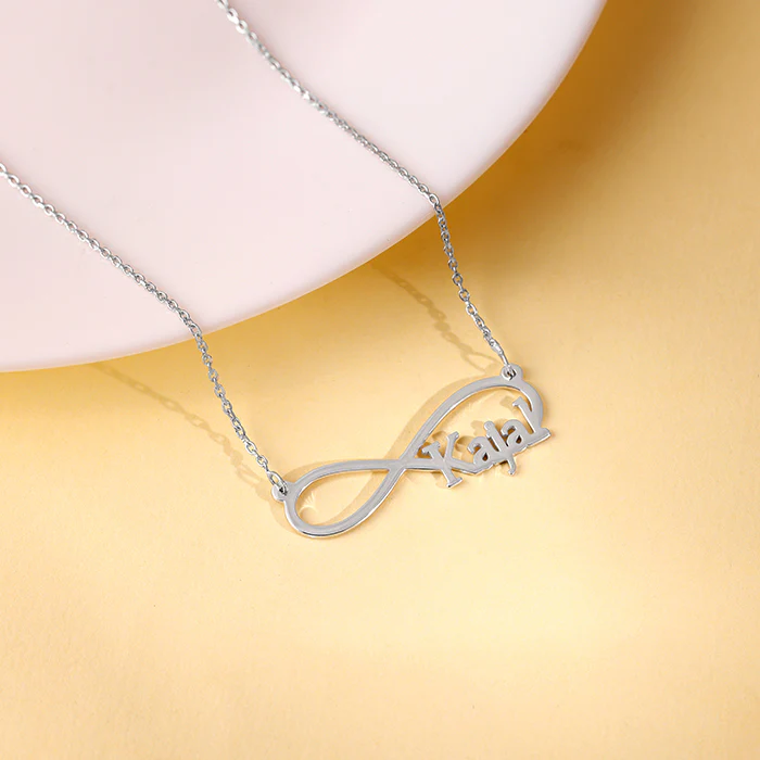 Silver Personalised Infinity Name Necklace - Image 2