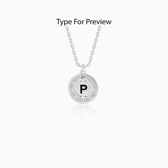 Silver Personalised Initial Grace Pendant with Link Chain - Image 2