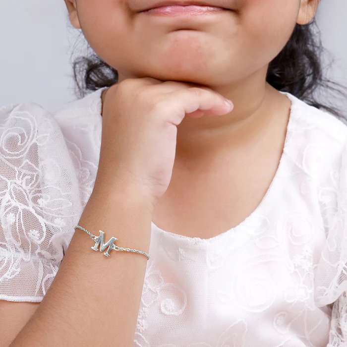 Silver Personalised Initial Kids Bracelet (2 - 8 Years) - Image 3