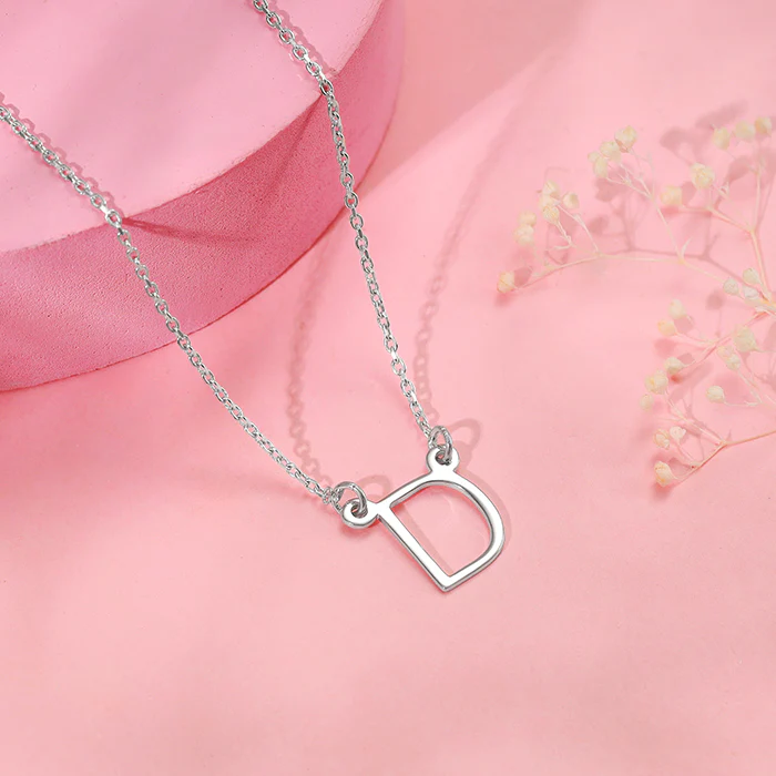 Silver Personalised Initial Necklace - Image 2