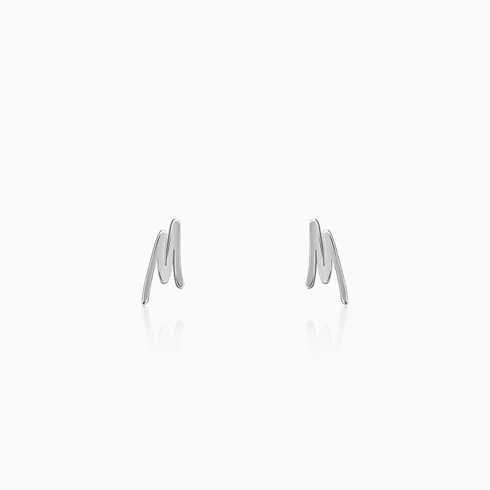 Silver Personalised Letter Stud Earrings - Image 2