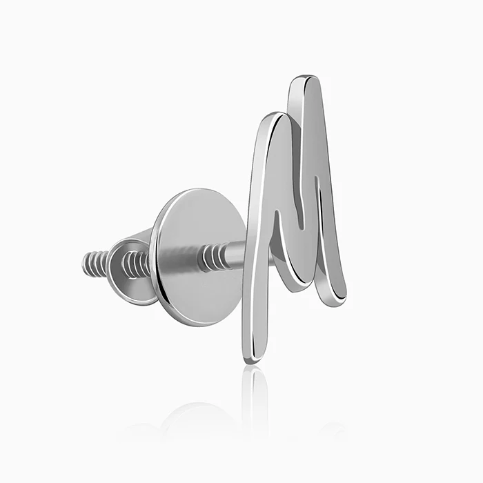 Silver Personalised Letter Stud Earrings - Image 5
