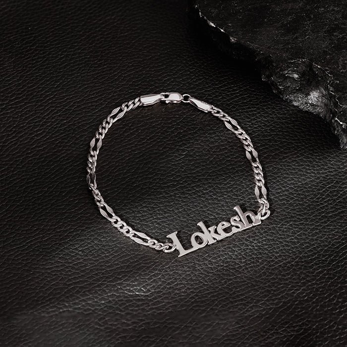 Silver Personalised Name Bracelet For Him - Image 2