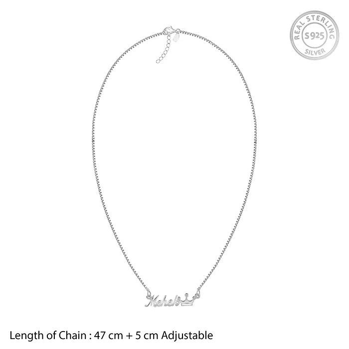 Silver Personalised Queen Necklace - Image 5