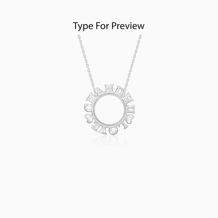 Silver Personalised Round Name Necklace - Image 2