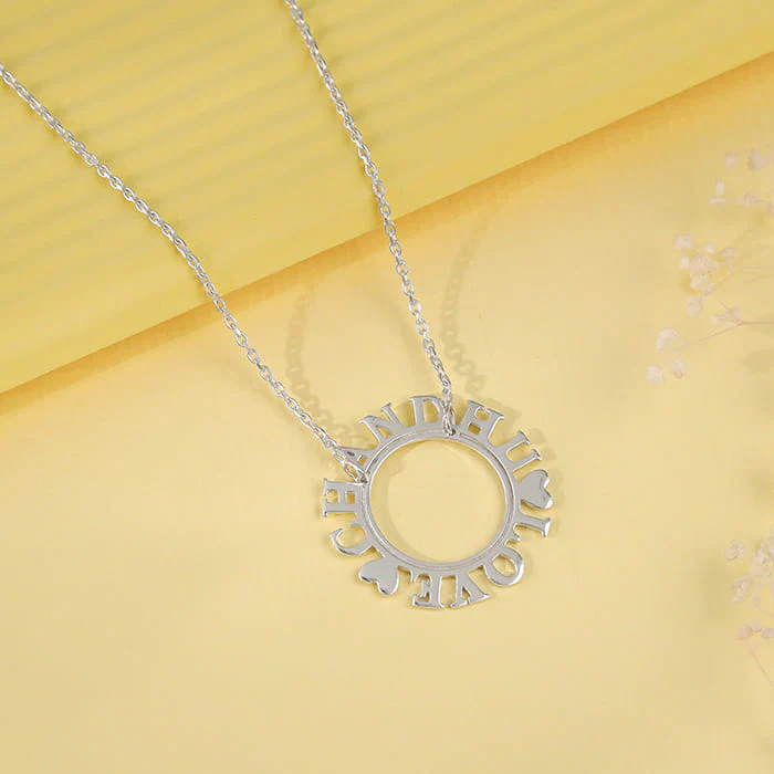 Silver Personalised Round Name Necklace - Image 3
