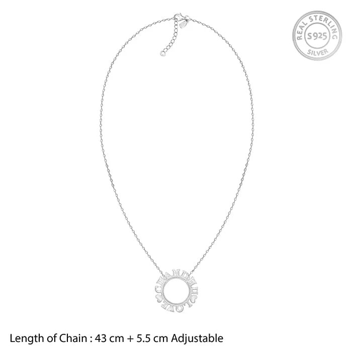 Silver Personalised Round Name Necklace - Image 6
