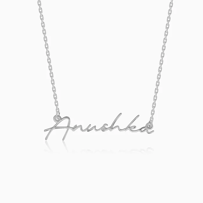 Silver Personalised Signature Name Necklace - Image 2
