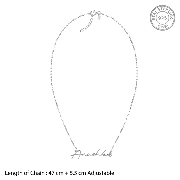 Silver Personalised Signature Name Necklace - Image 6