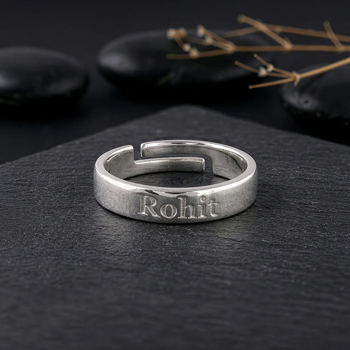 Silver Personalised Signature Ring For him - Image 3
