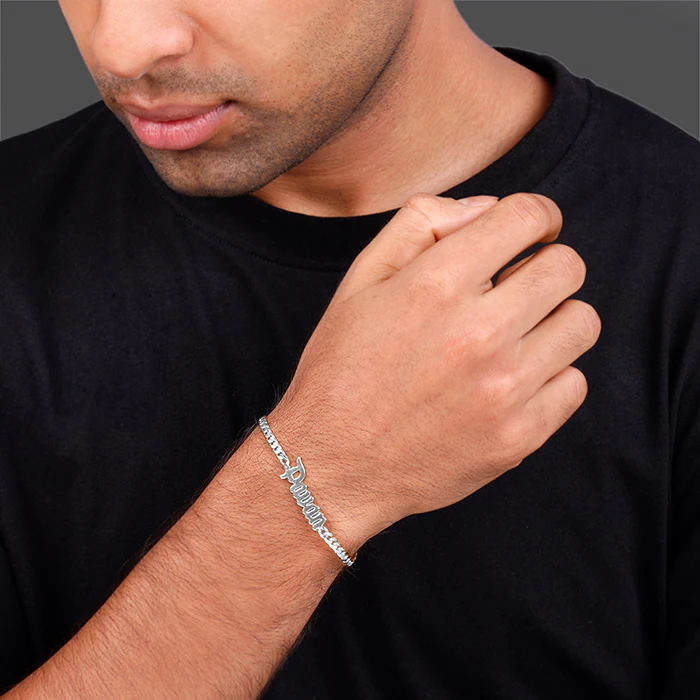 Silver Personalised Timeless Classic Bracelet For Him - Image 3