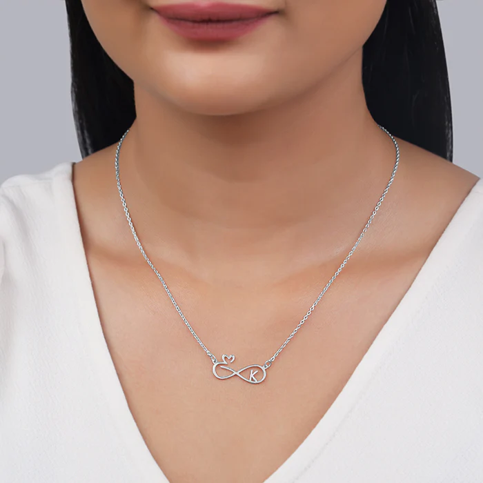 Silver Personalised To Infinity Necklace - Image 4