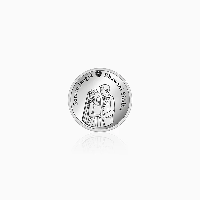 Silver Personalised Wedding Gift Coin - Image 3