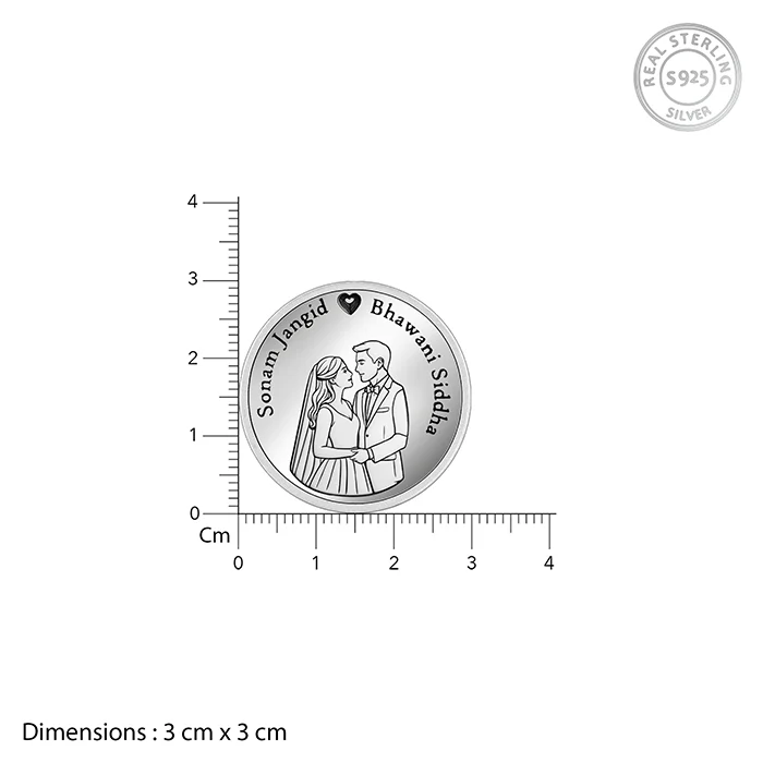 Silver Personalised Wedding Gift Coin - Image 6