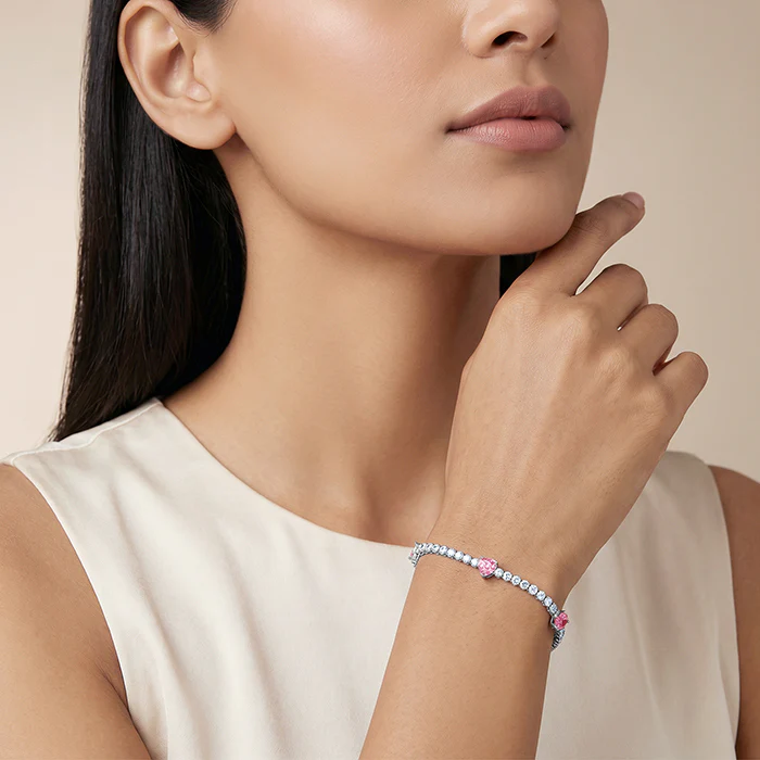Silver Pink Halo Bracelet - Image 3