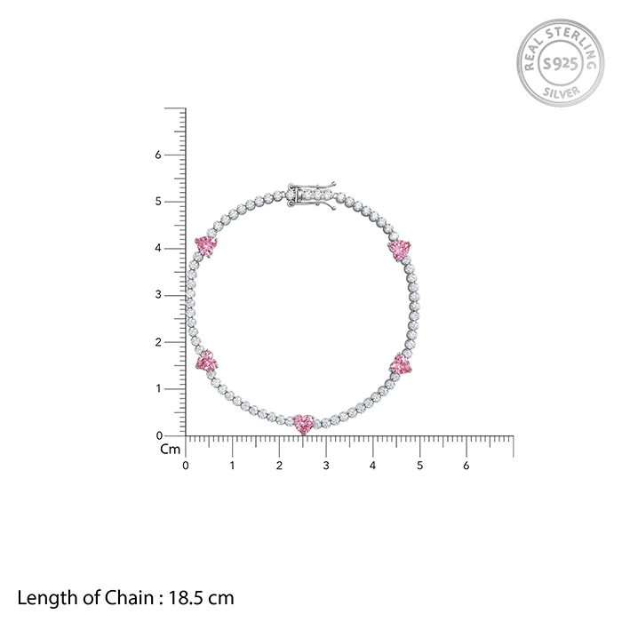 Silver Pink Halo Bracelet - Image 4