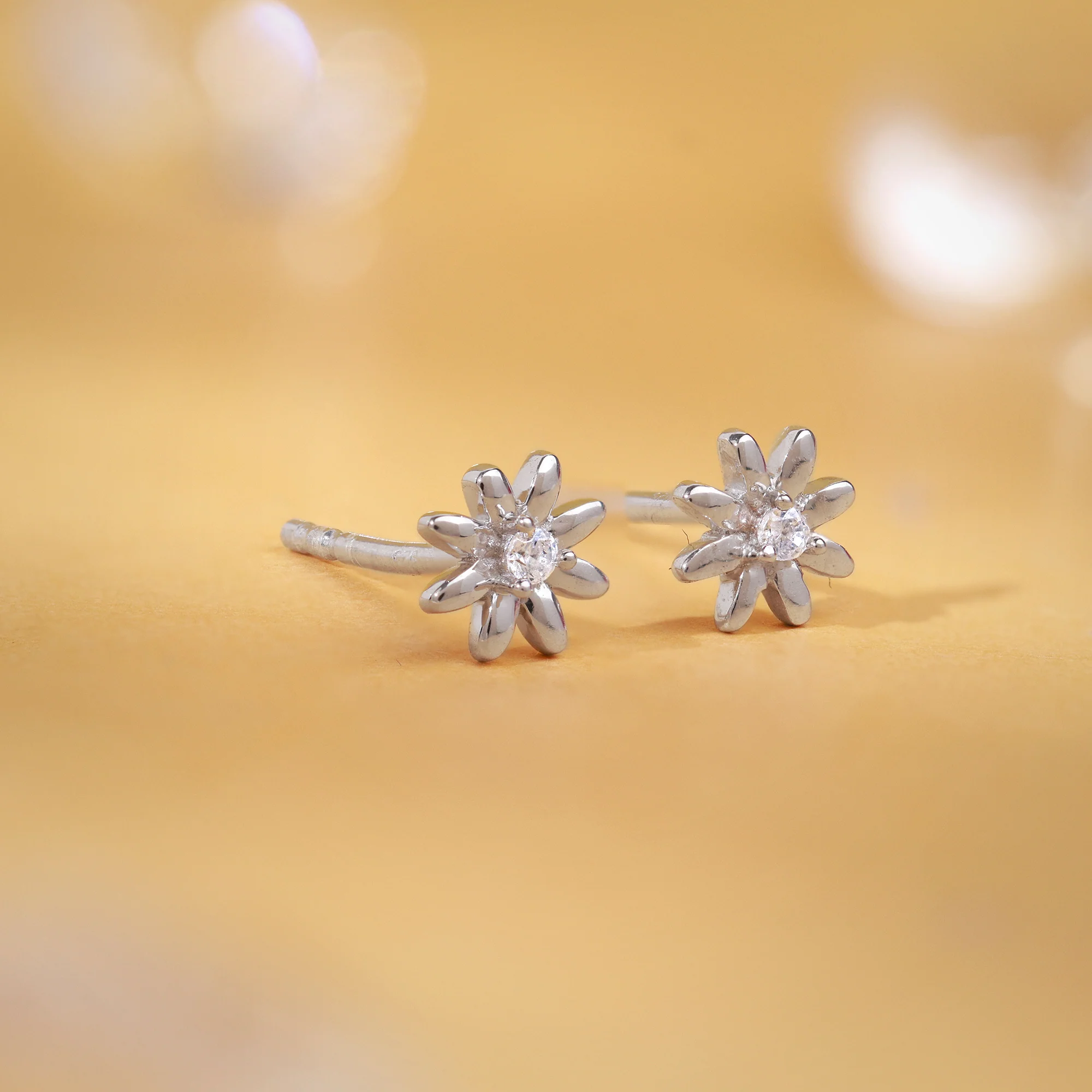 Silver Posy Earrings - Image 2
