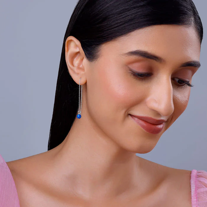 Silver Pretty You Sui Dhaga Earrings - Image 3
