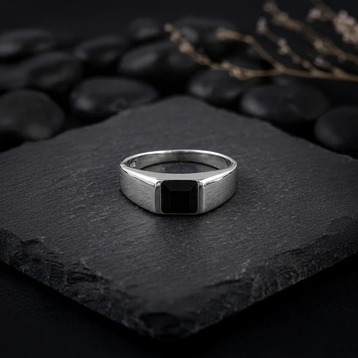 Silver Prince Onyx Ring For Him (Size 17) - Image 2