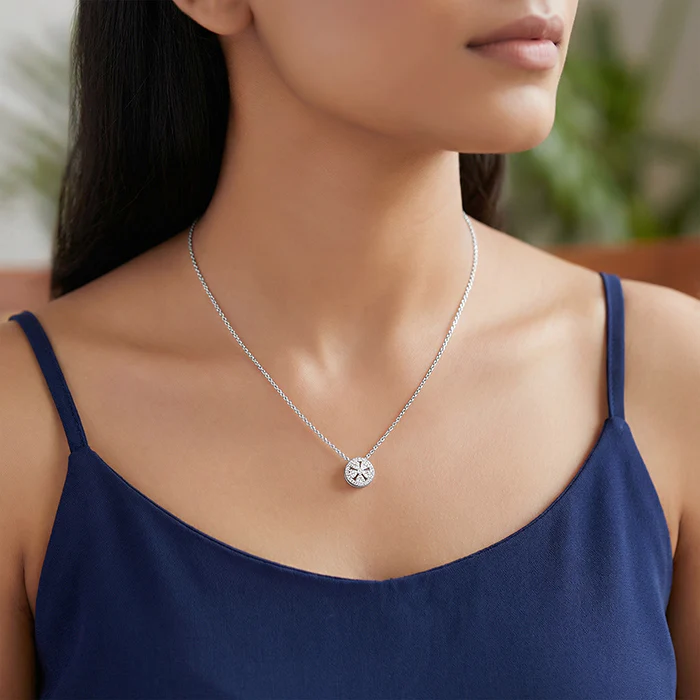 Silver Pure Orbit Pendant with Link Chain - Image 3