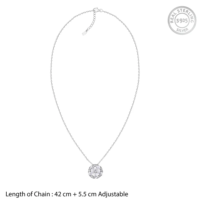 Silver Pure Orbit Pendant with Link Chain - Image 5