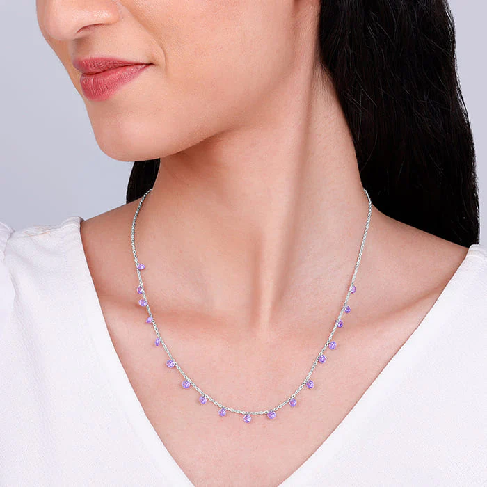 Silver Purple Fantasy Necklace - Image 3