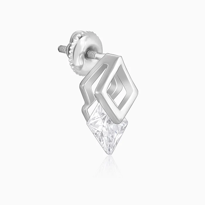 Silver Quadrangle Earrings - Image 4