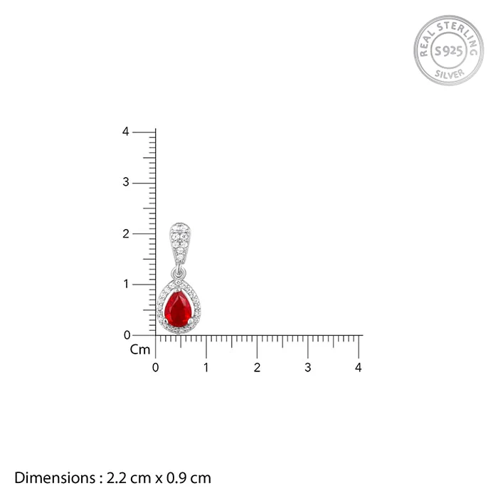 Silver Radiant Ruby Pendant With Link Chain - Image 5