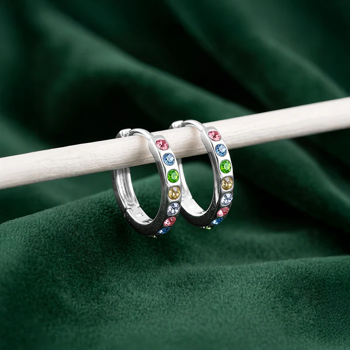 Silver Radiant Splendor Hoop Earrings - Image 2
