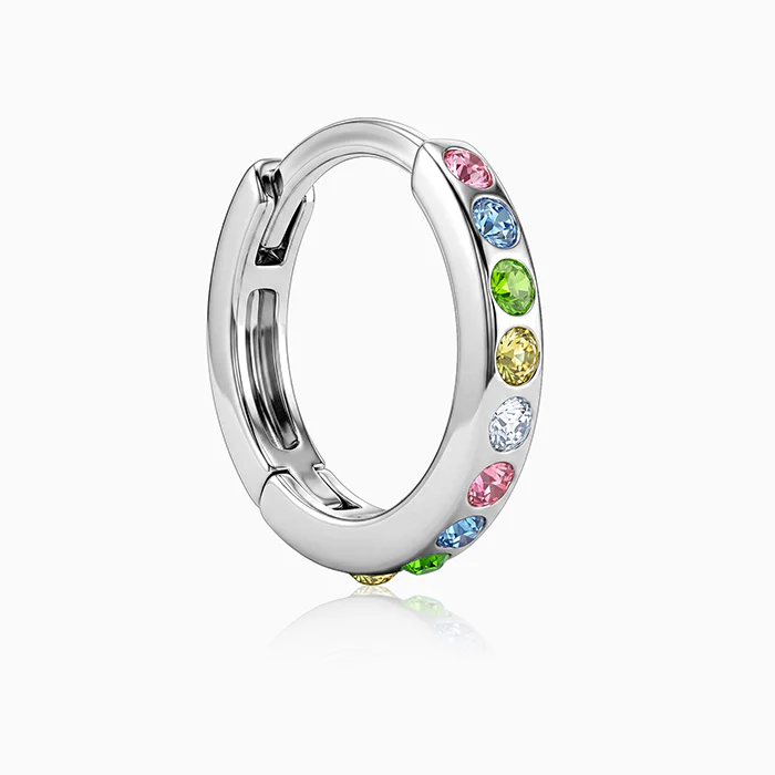 Silver Radiant Splendor Hoop Earrings - Image 4