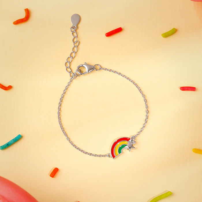 Silver Rainbow Hug Kids Bracelet (0 - 2 Years) - Image 2