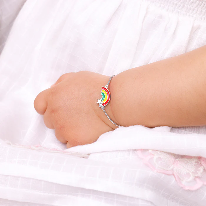 Silver Rainbow Hug Kids Bracelet (0 - 2 Years) - Image 3
