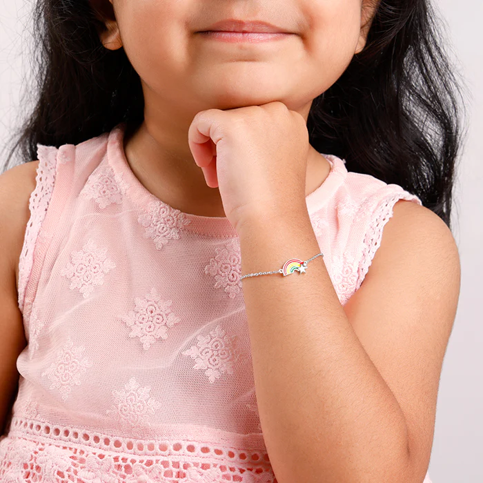 Silver Rainbow Hug Kids Bracelet (2 - 8 years) - Image 3