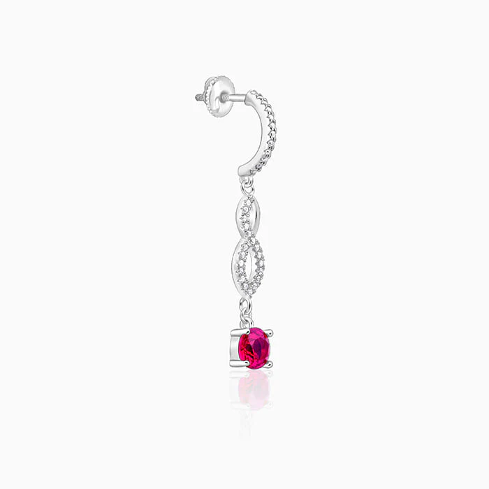 Silver Red Rebe Earrings - Image 4
