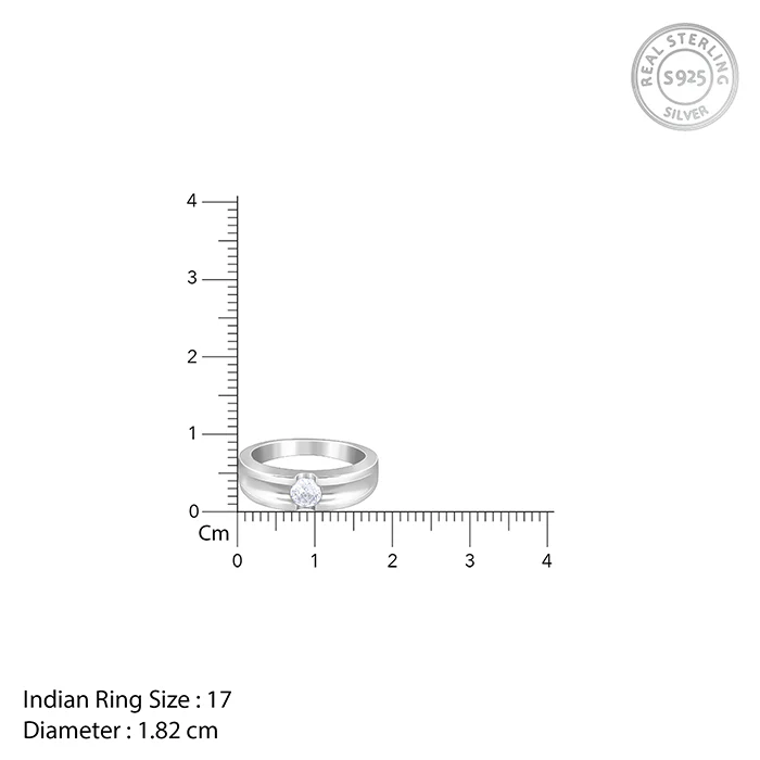Silver Regal Grid Ring For Him - Image 5