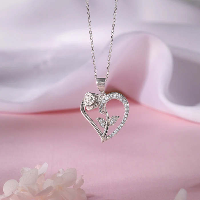 Silver Rooted in Love Pendant With Link Chain - Image 2
