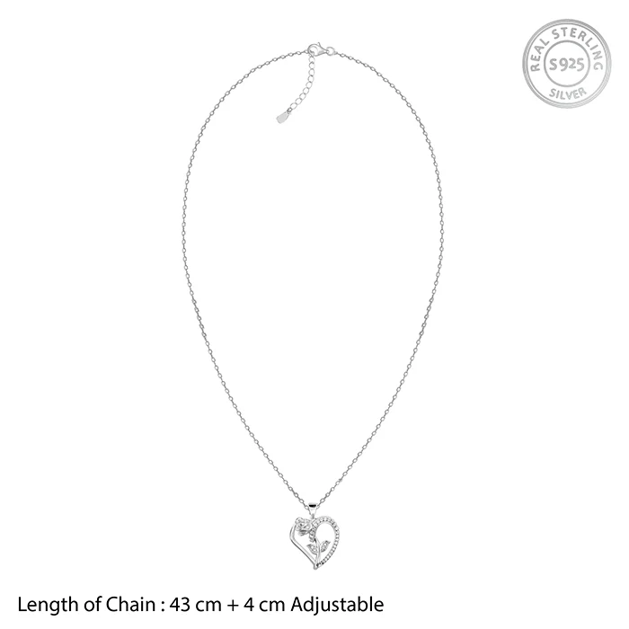 Silver Rooted in Love Pendant With Link Chain - Image 6