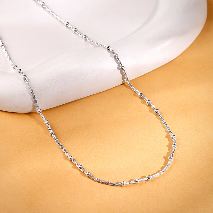 Silver Beaded Rope Chain - Image 2